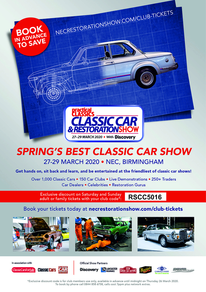 NEC Classic Car & Restoration Show MARCH 2020 Ticket Code Past events